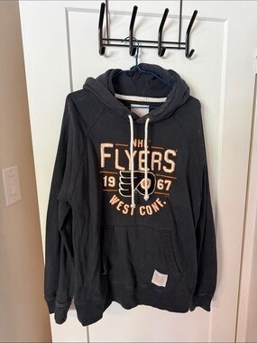 Retro Black Hoodie with Orange & White Philadelphia Flyers